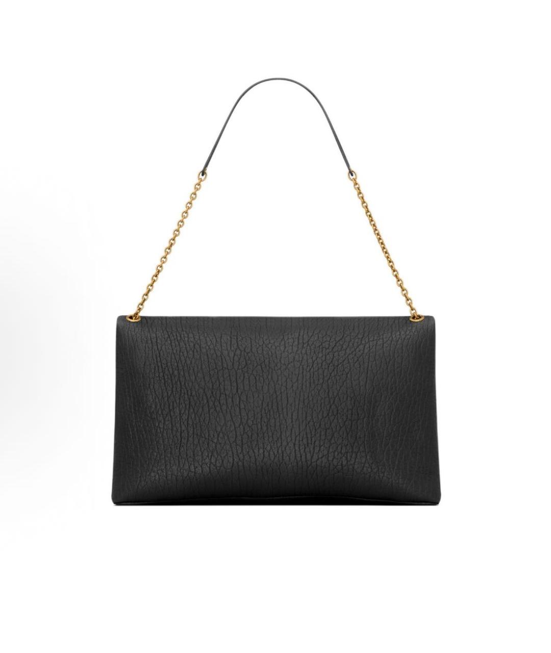 SAINT LAURENT Черная кожаная сумка с короткими ручками, фото 3