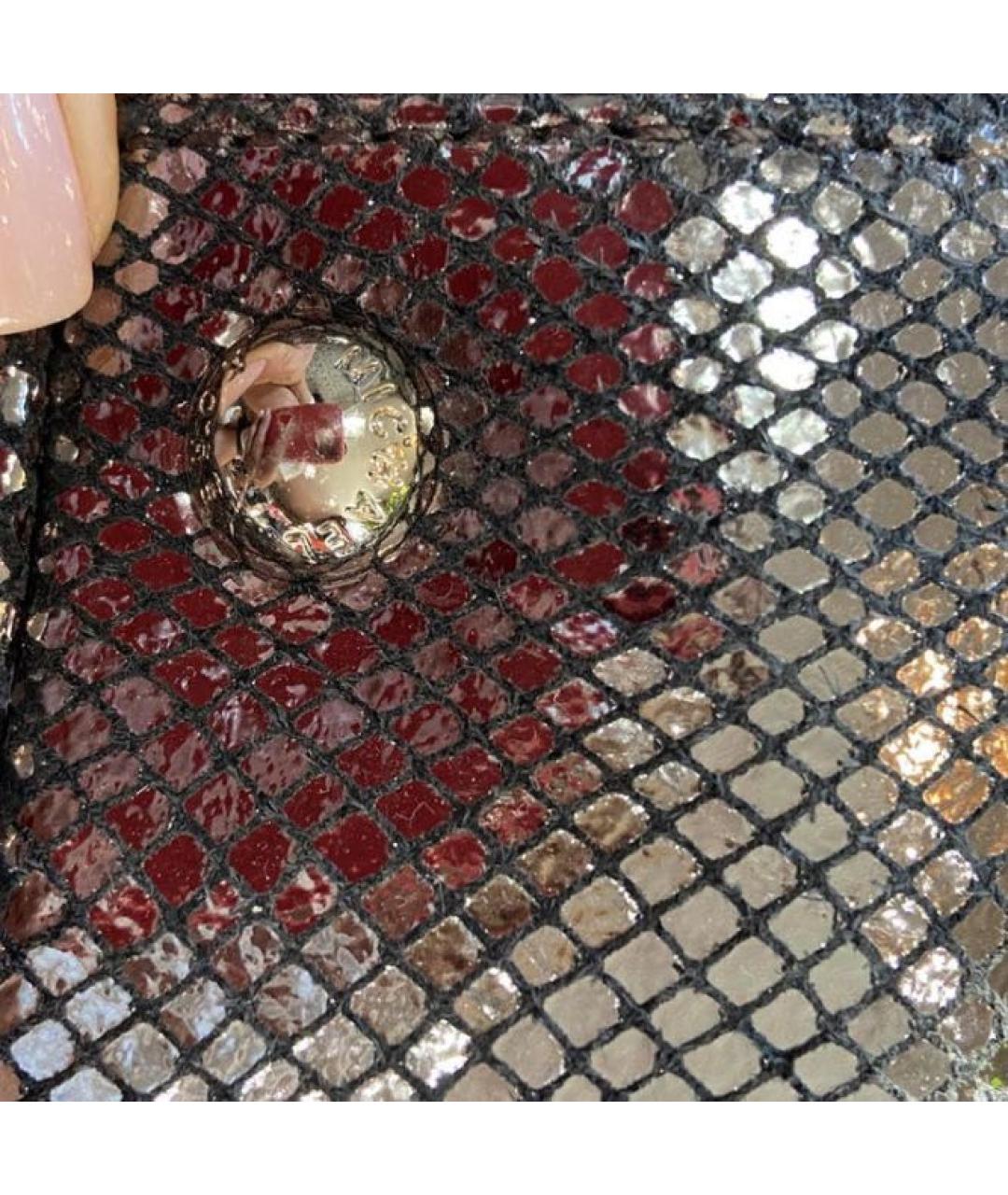 MICHAEL KORS Серебряная кожаная сумка с короткими ручками, фото 4