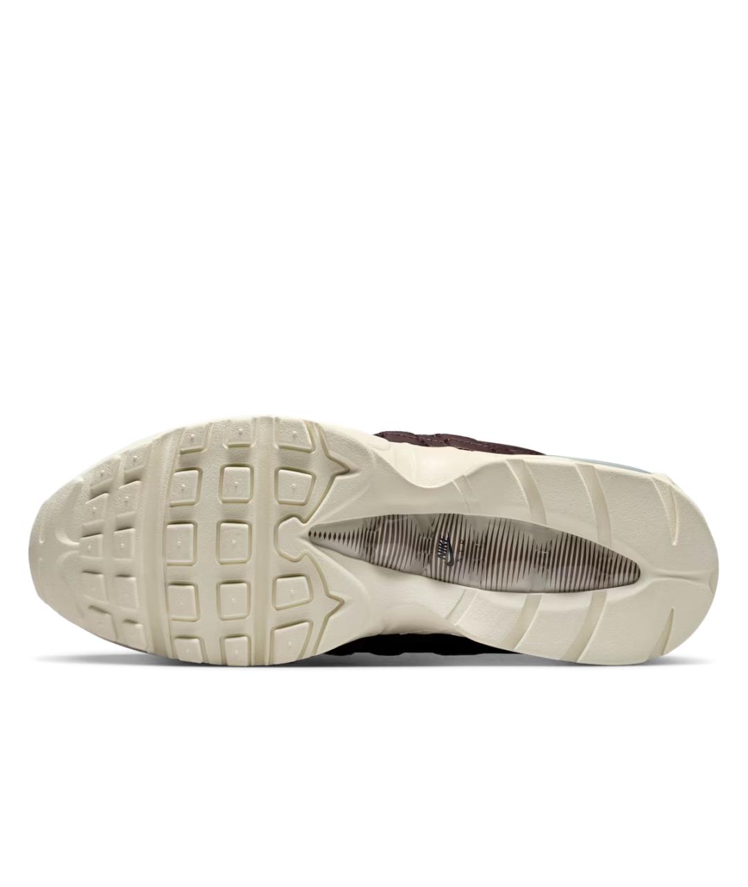 NIKE Коричневые кожаные низкие кроссовки / кеды, фото 4