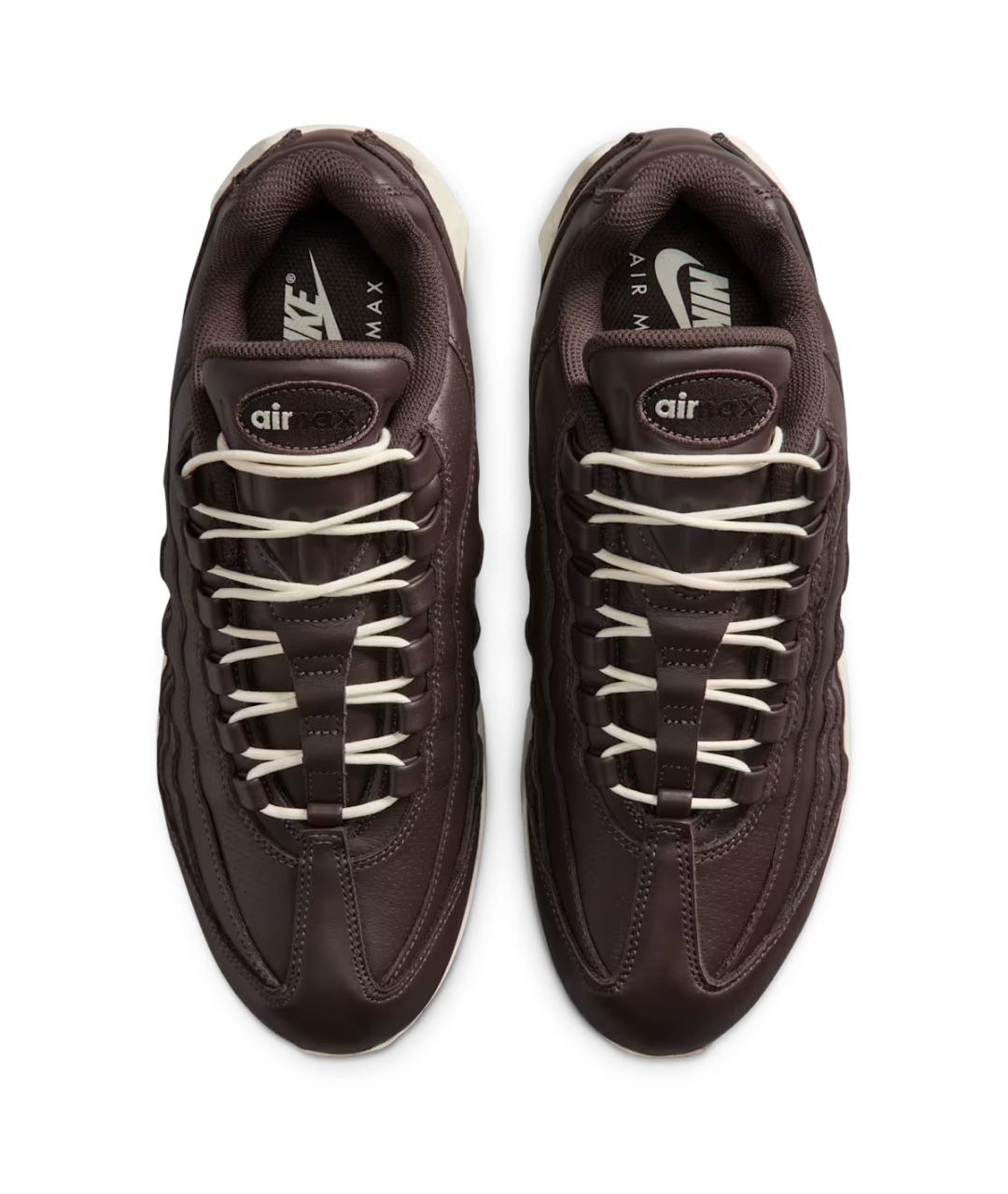 NIKE Коричневые кожаные низкие кроссовки / кеды, фото 3