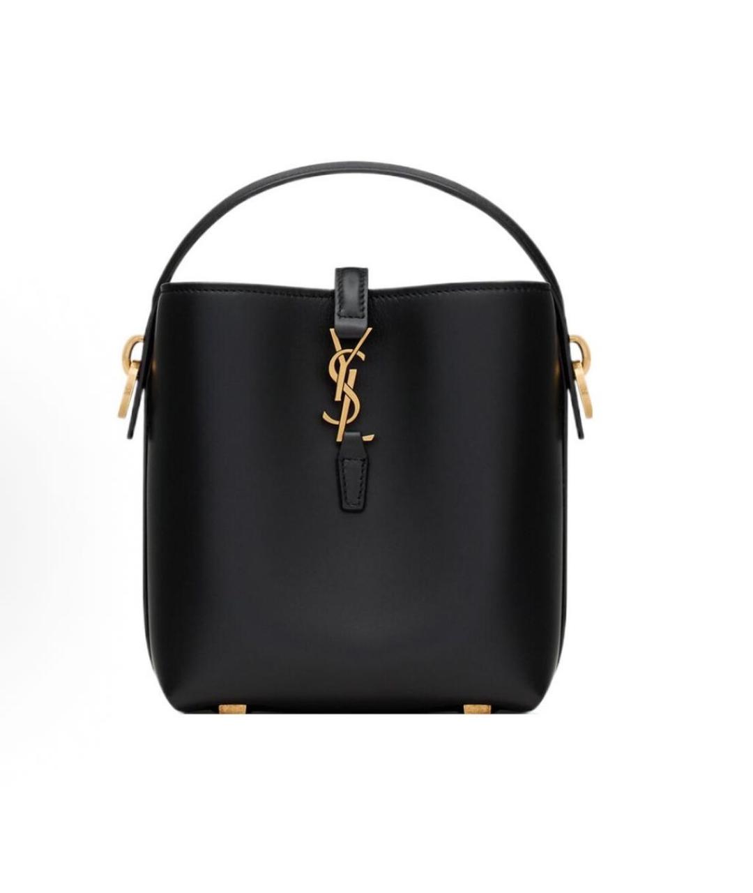 SAINT LAURENT Черная кожаная сумка тоут, фото 1