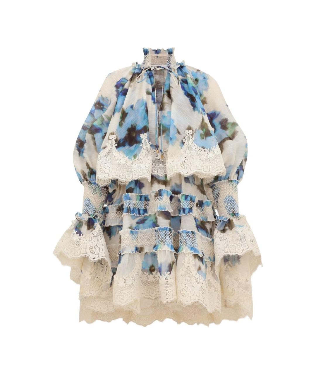 ZIMMERMANN Мульти льняное коктейльное платье, фото 1