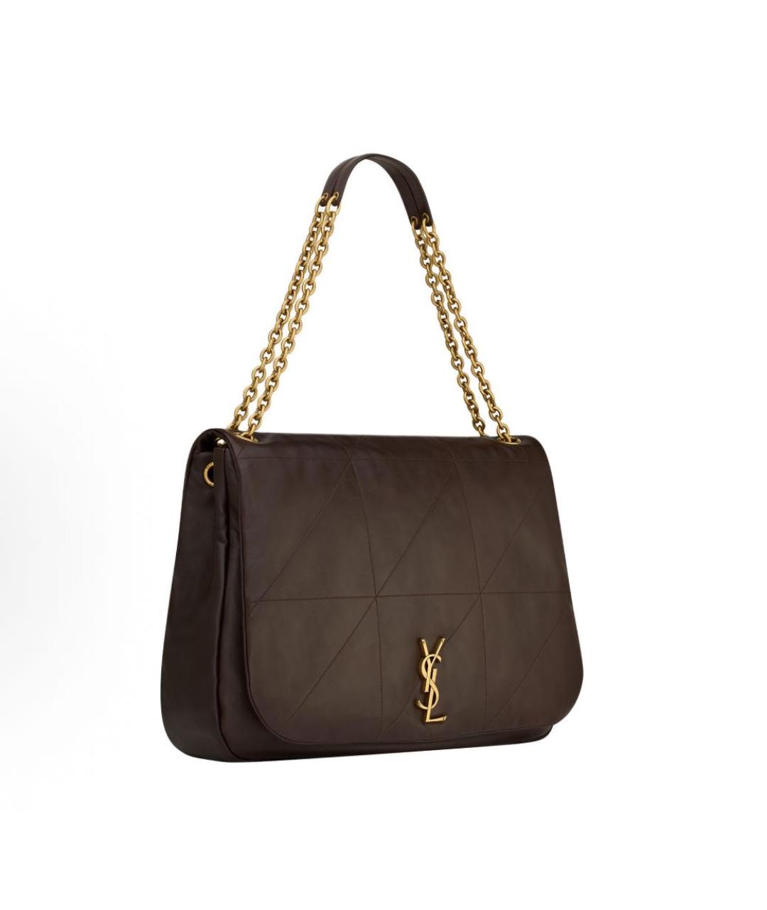 SAINT LAURENT Коричневая кожаная сумка через плечо, фото 2