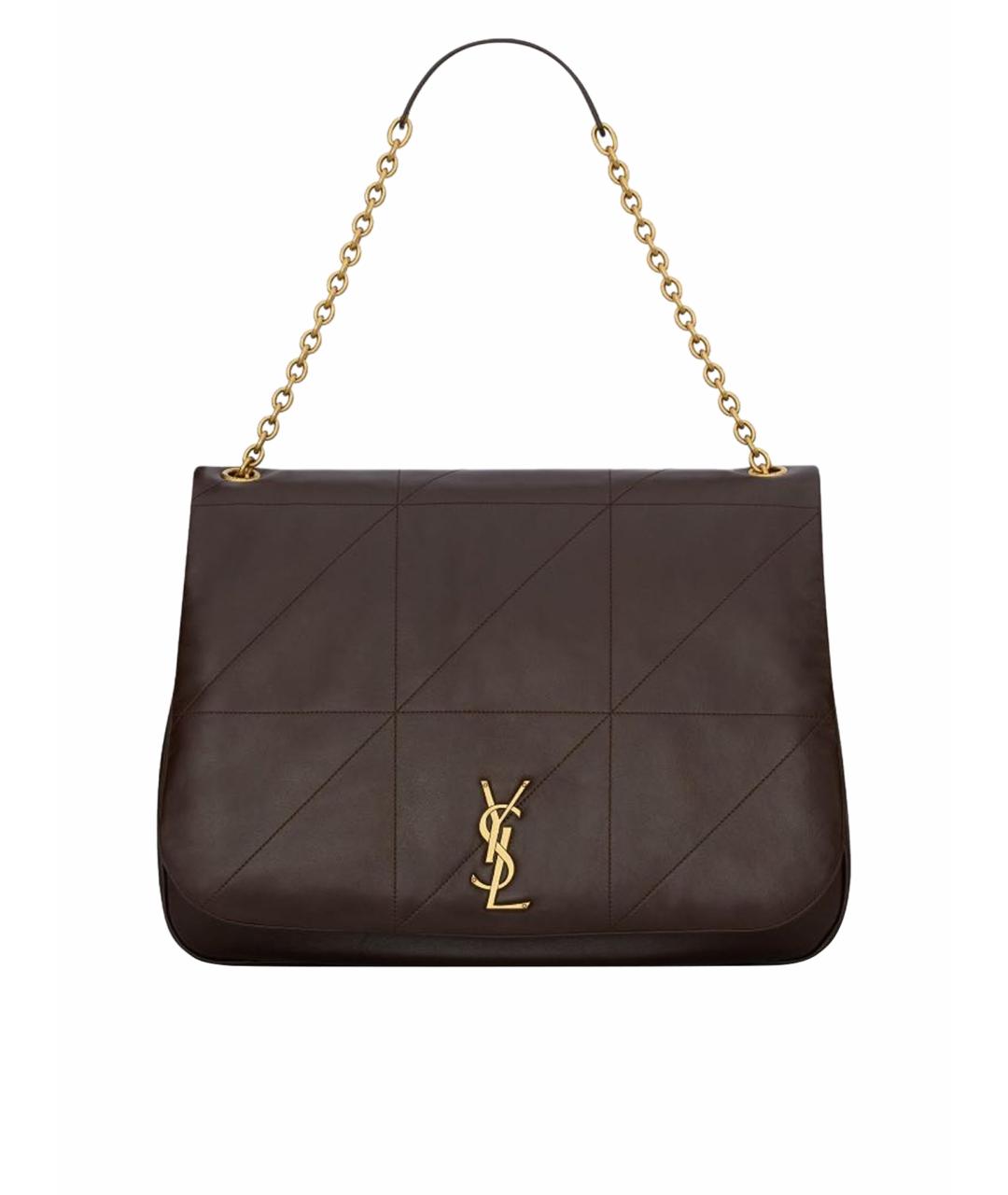 SAINT LAURENT Коричневая кожаная сумка через плечо, фото 1