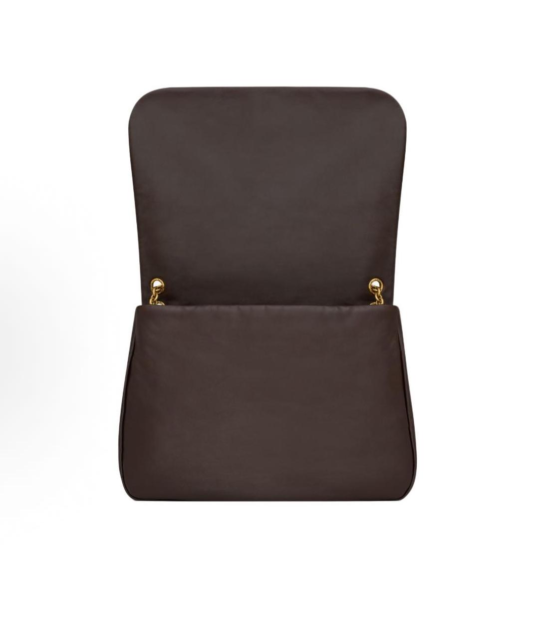 SAINT LAURENT Коричневая кожаная сумка через плечо, фото 4