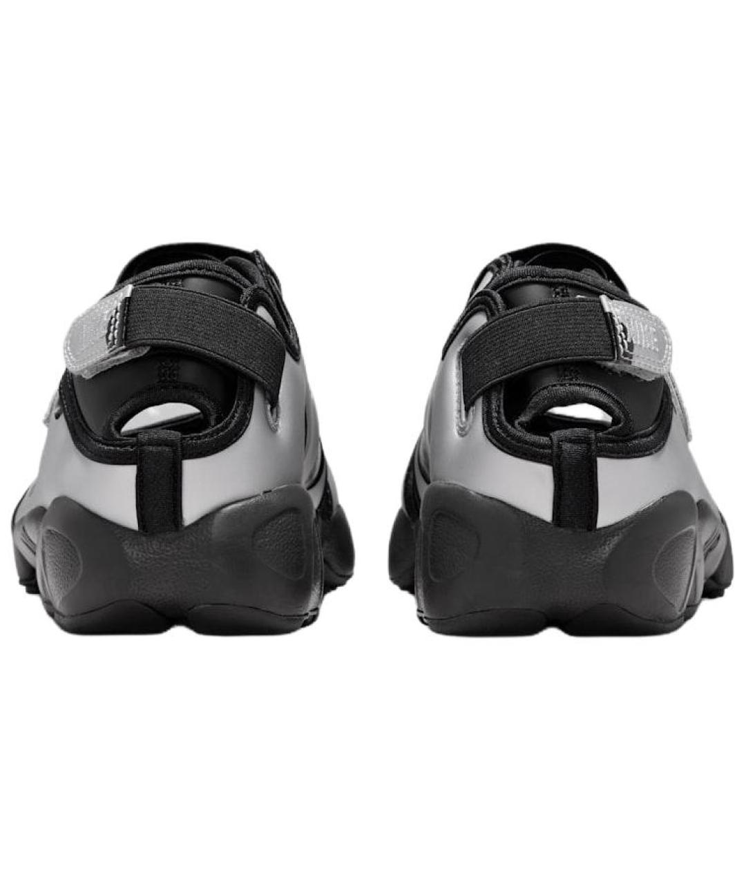 NIKE Серебряные кожаные кроссовки, фото 4