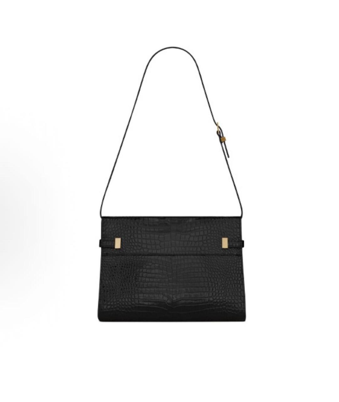 SAINT LAURENT Черная кожаная сумка через плечо, фото 2