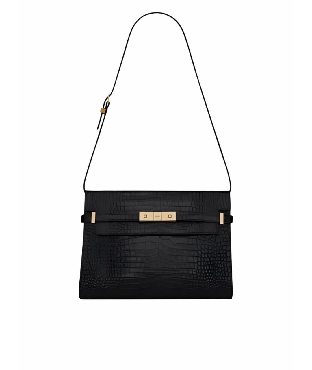 SAINT LAURENT Черная кожаная сумка через плечо, фото 1