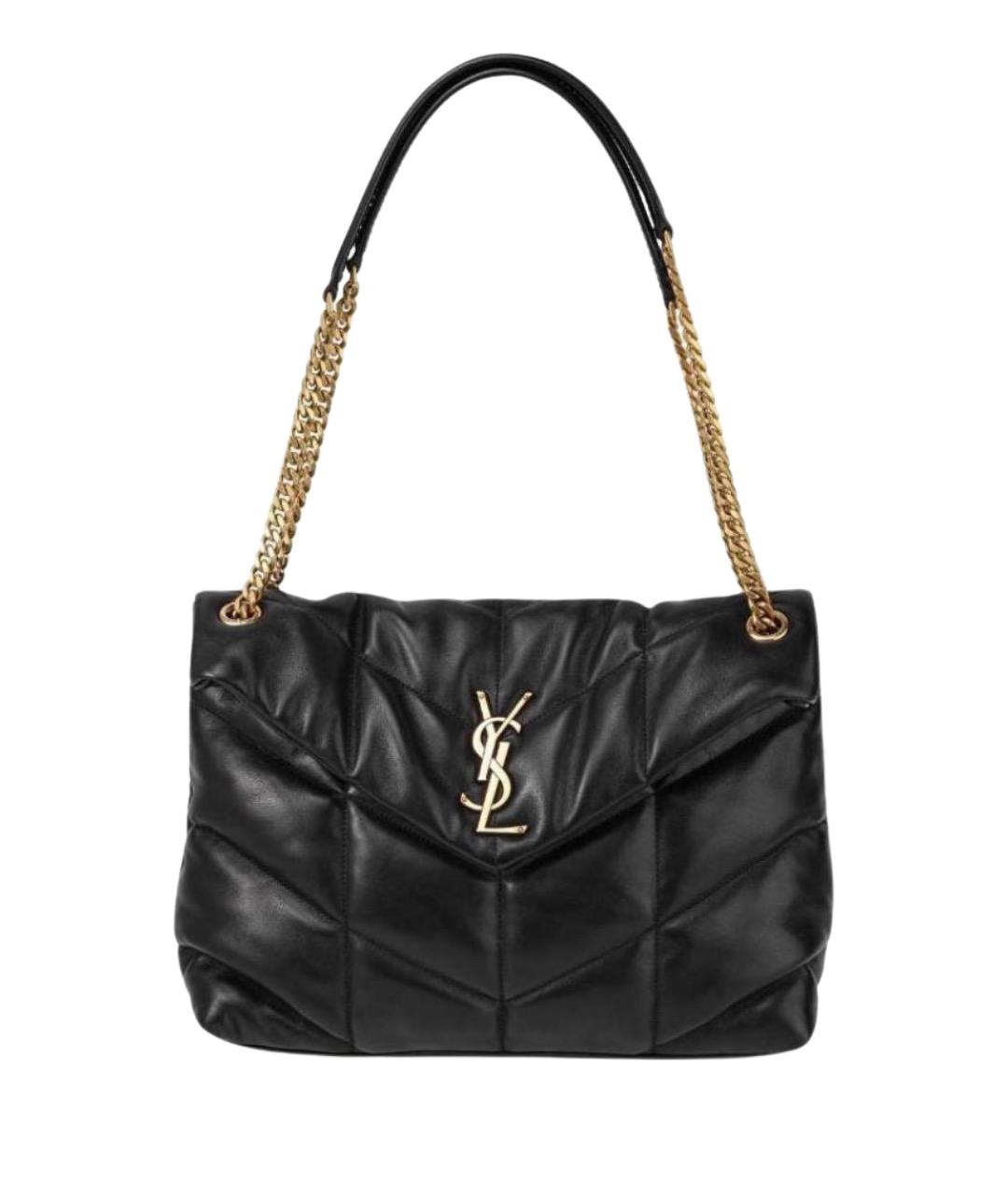 SAINT LAURENT Черная кожаная сумка через плечо, фото 1