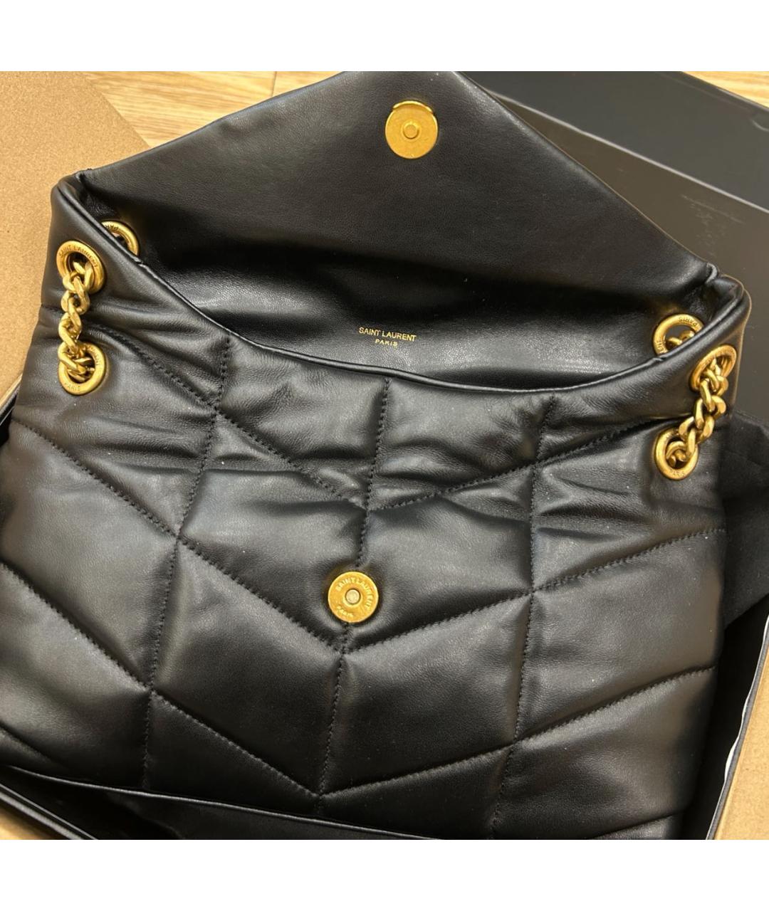SAINT LAURENT Черная кожаная сумка через плечо, фото 4