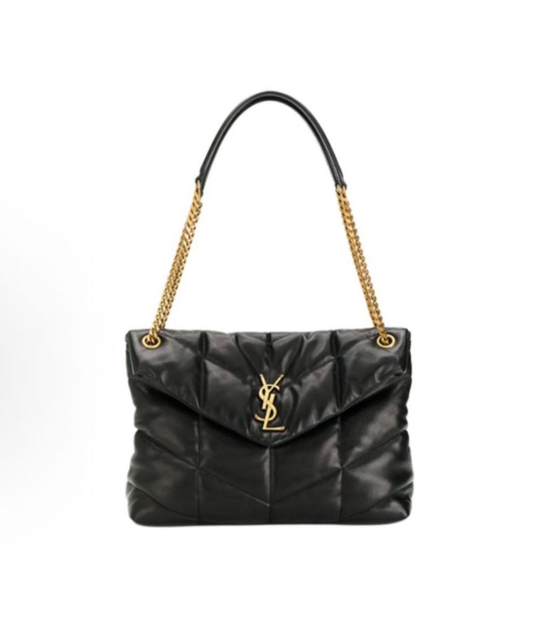 SAINT LAURENT Черная кожаная сумка через плечо, фото 2