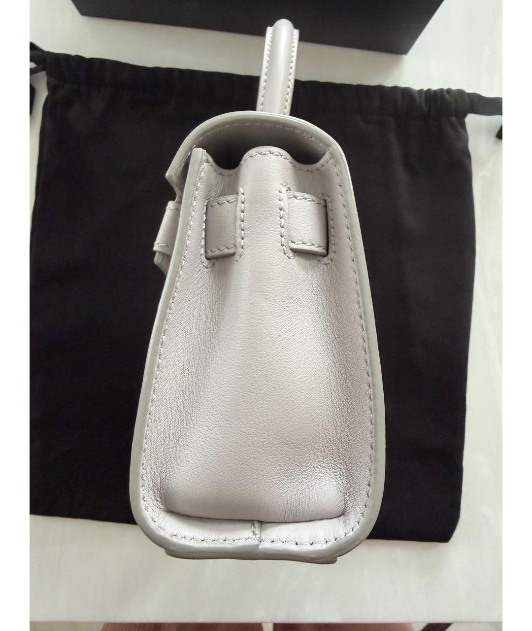 VERSACE Серая кожаная сумка с короткими ручками, фото 2