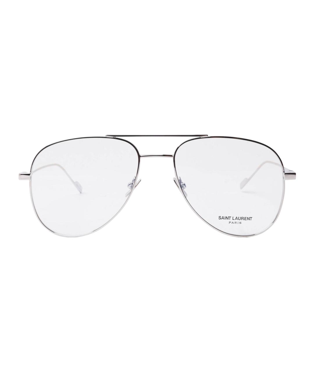 SAINT LAURENT Серые металлические солнцезащитные очки, фото 2