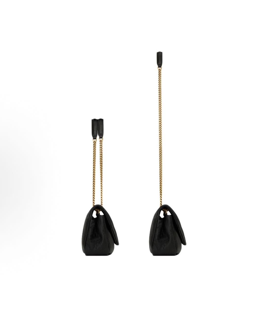 SAINT LAURENT Черная кожаная сумка через плечо, фото 3