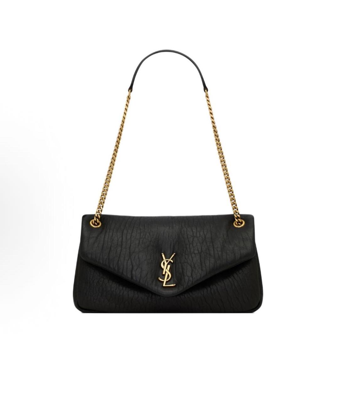 SAINT LAURENT Черная кожаная сумка через плечо, фото 5