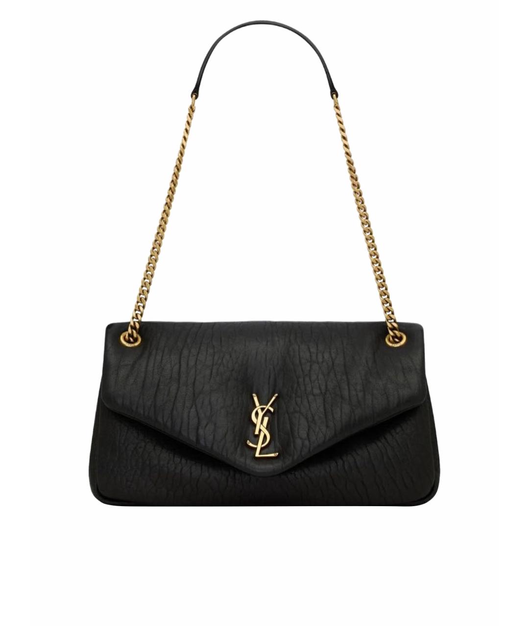 SAINT LAURENT Черная кожаная сумка через плечо, фото 1