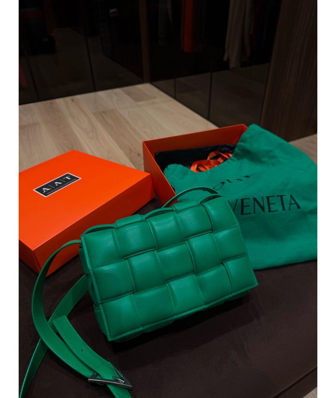 BOTTEGA VENETA Зеленая кожаная сумка через плечо, фото 2