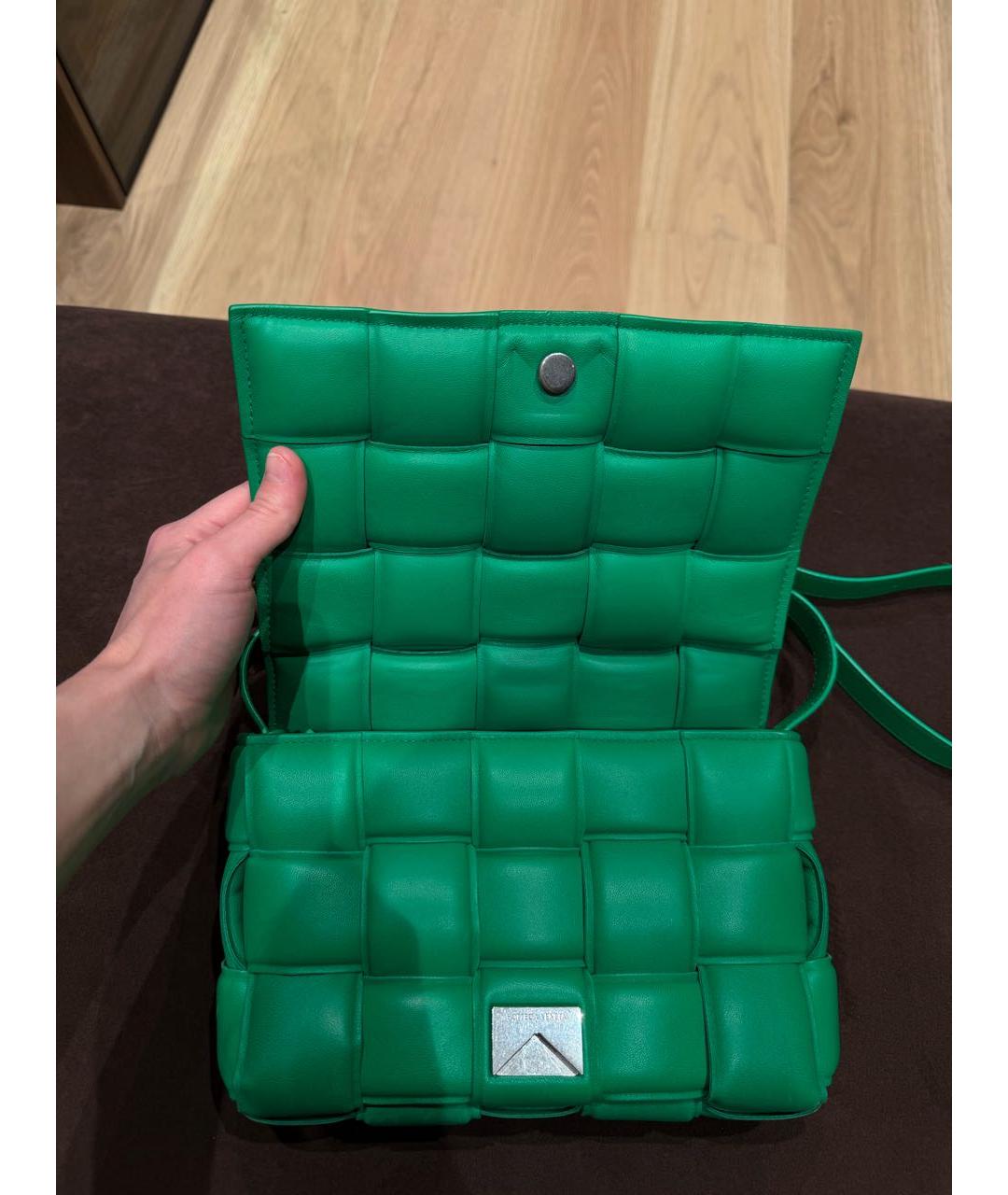 BOTTEGA VENETA Зеленая кожаная сумка через плечо, фото 7