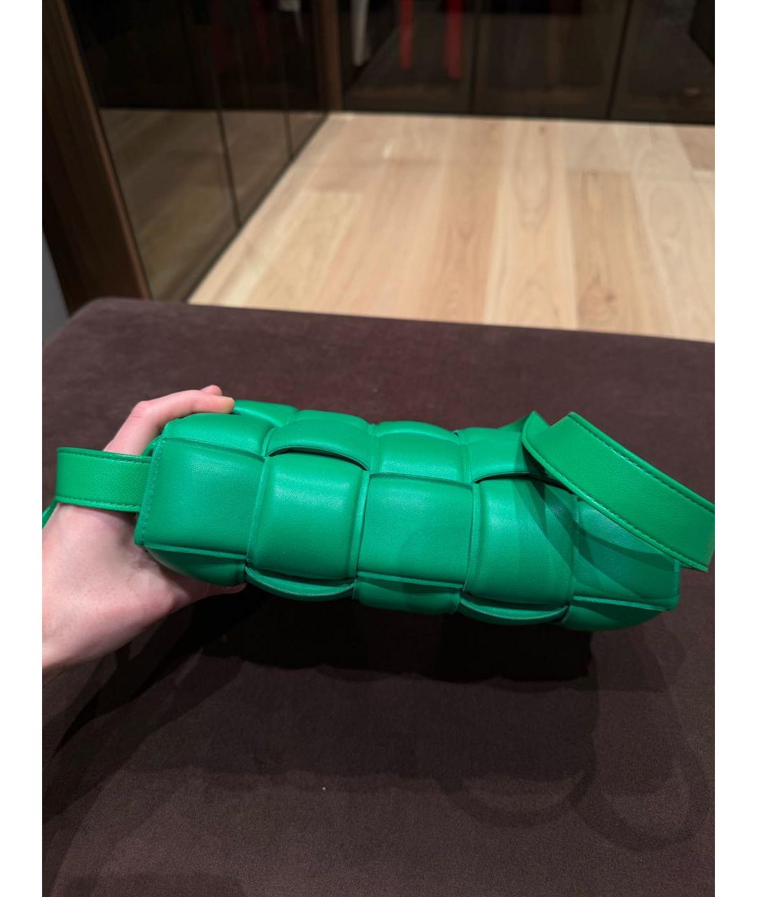 BOTTEGA VENETA Зеленая кожаная сумка через плечо, фото 5