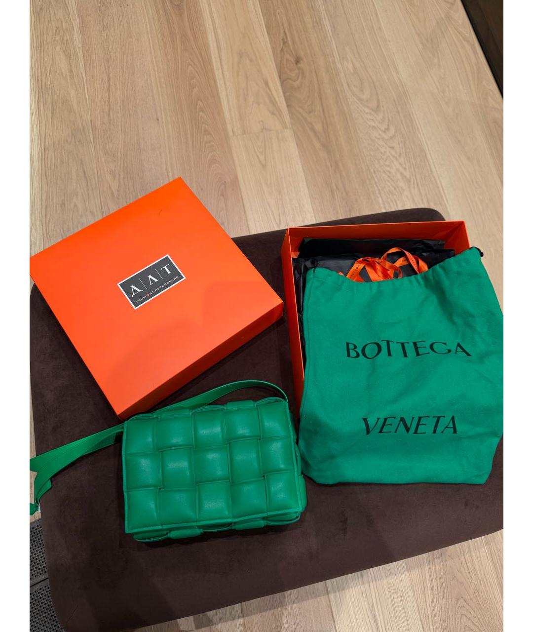 BOTTEGA VENETA Зеленая кожаная сумка через плечо, фото 8