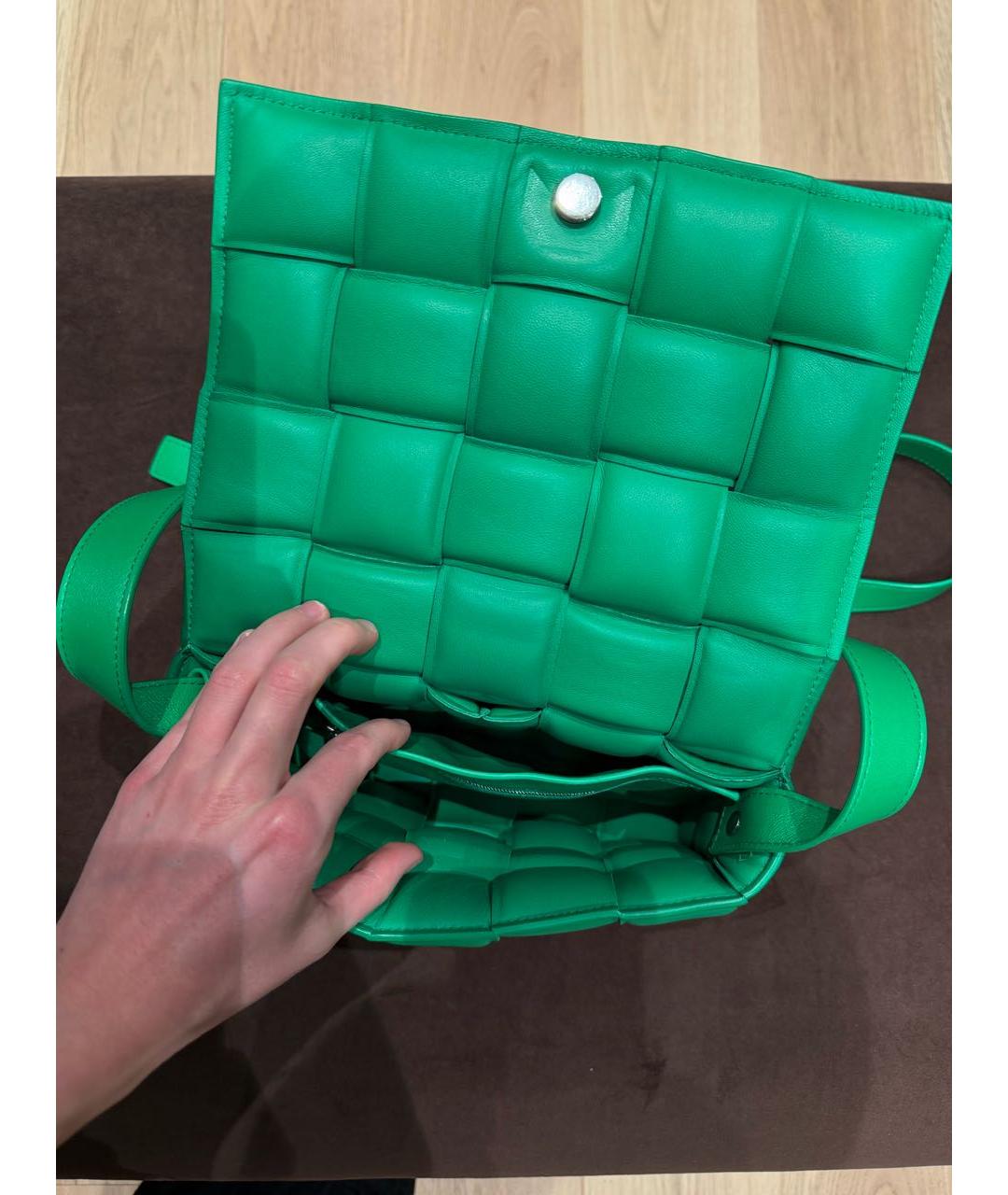 BOTTEGA VENETA Зеленая кожаная сумка через плечо, фото 3