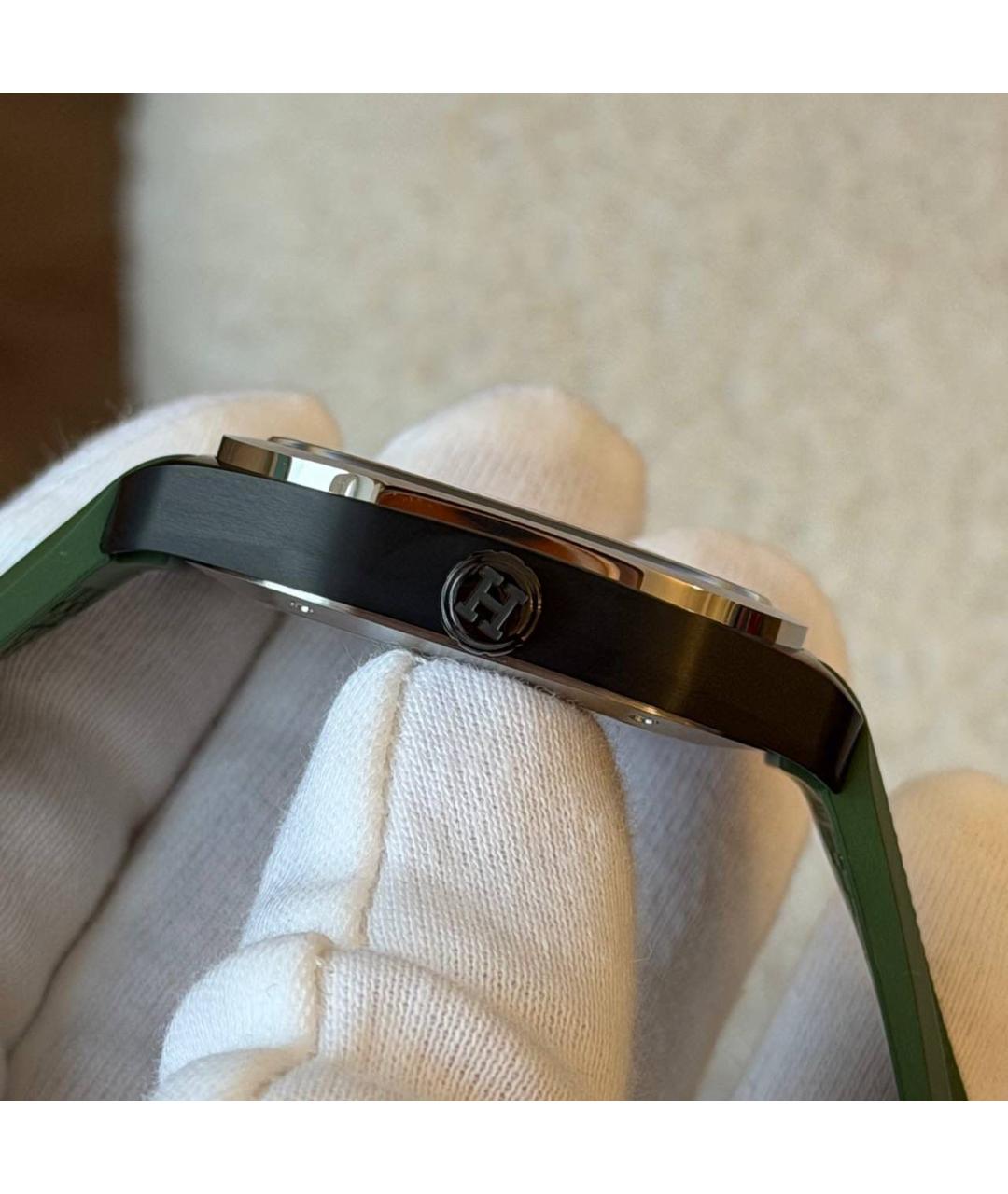 HERMES Зеленые стальные часы, фото 2