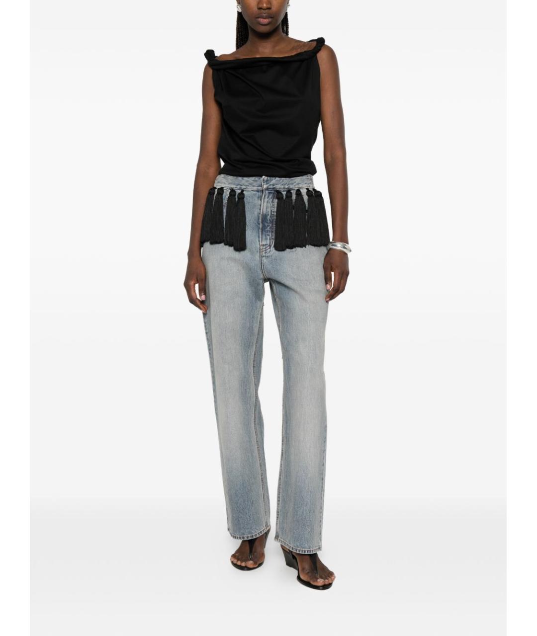 ALAIA Голубые хлопковые прямые джинсы, фото 2