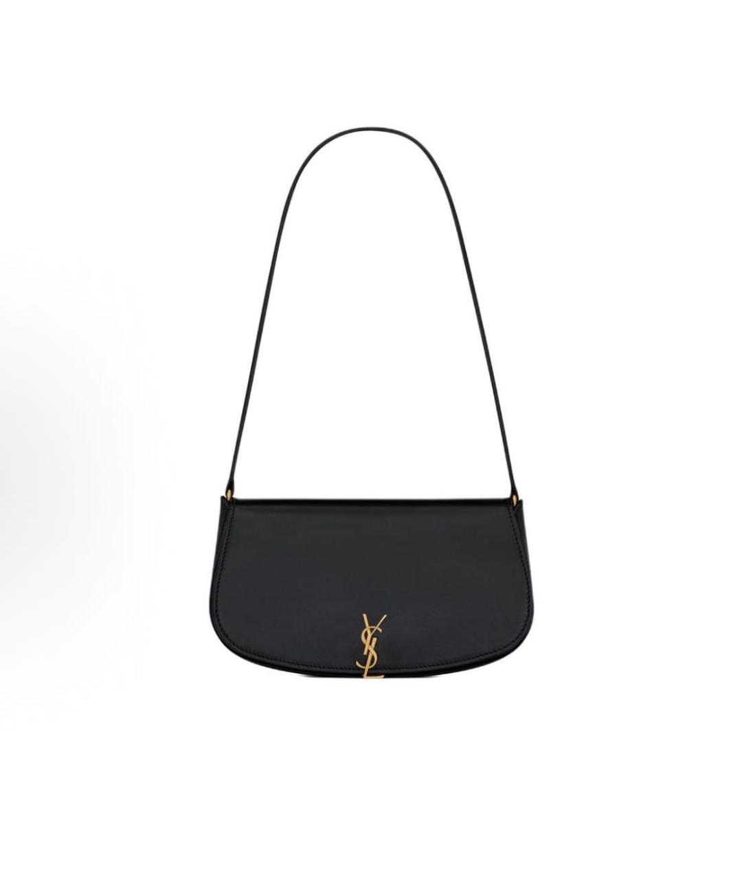 SAINT LAURENT Черная кожаная сумка с короткими ручками, фото 5