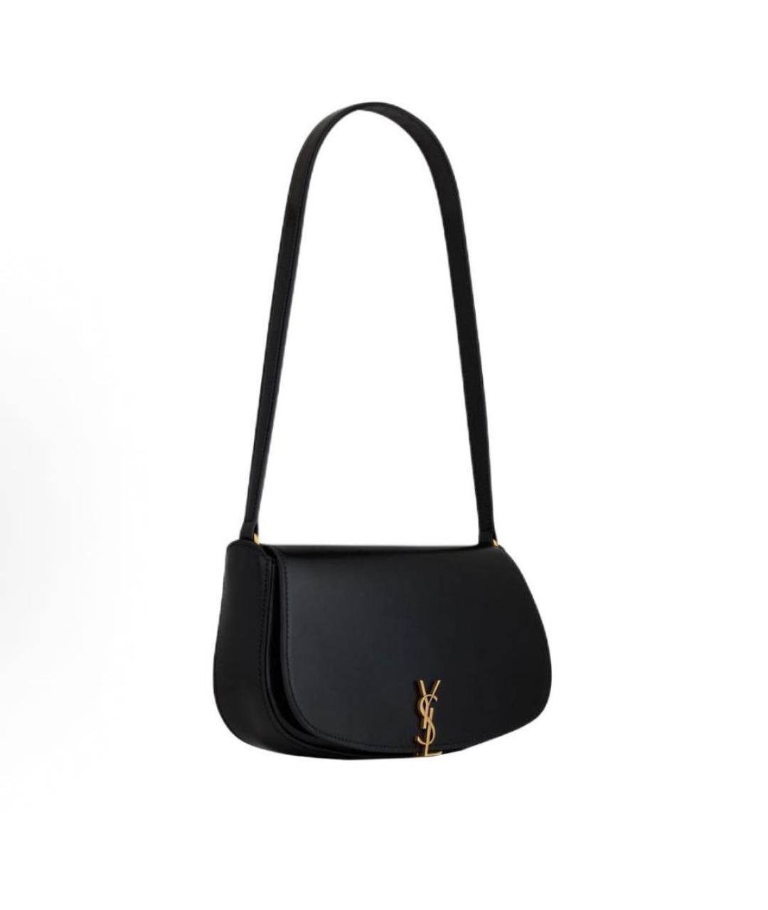 SAINT LAURENT Черная кожаная сумка с короткими ручками, фото 2