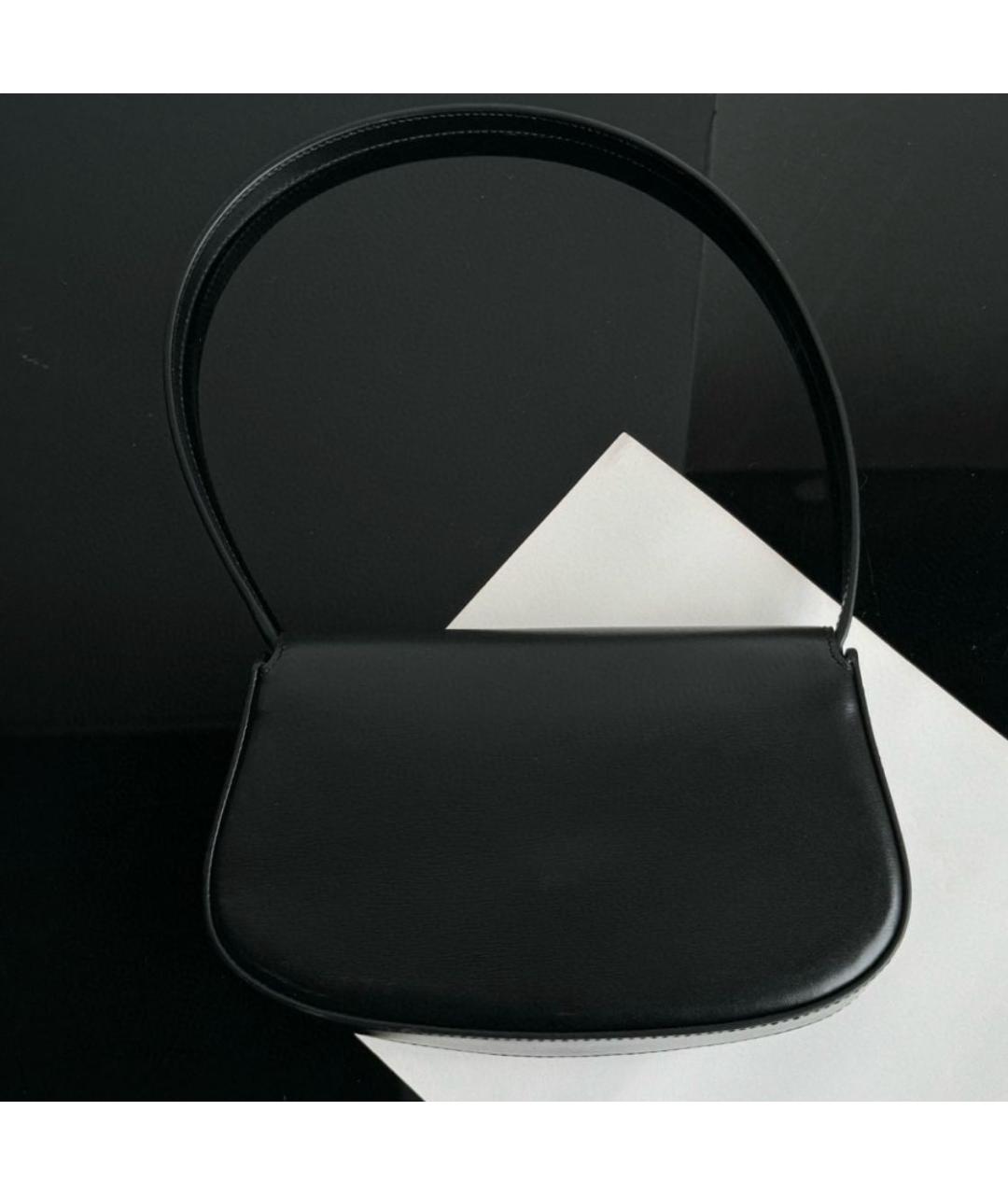 SAINT LAURENT Черная кожаная сумка с короткими ручками, фото 4