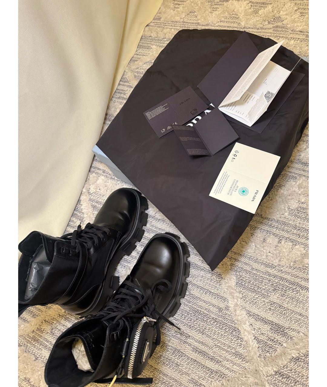 PRADA Черные кожаные ботинки, фото 6