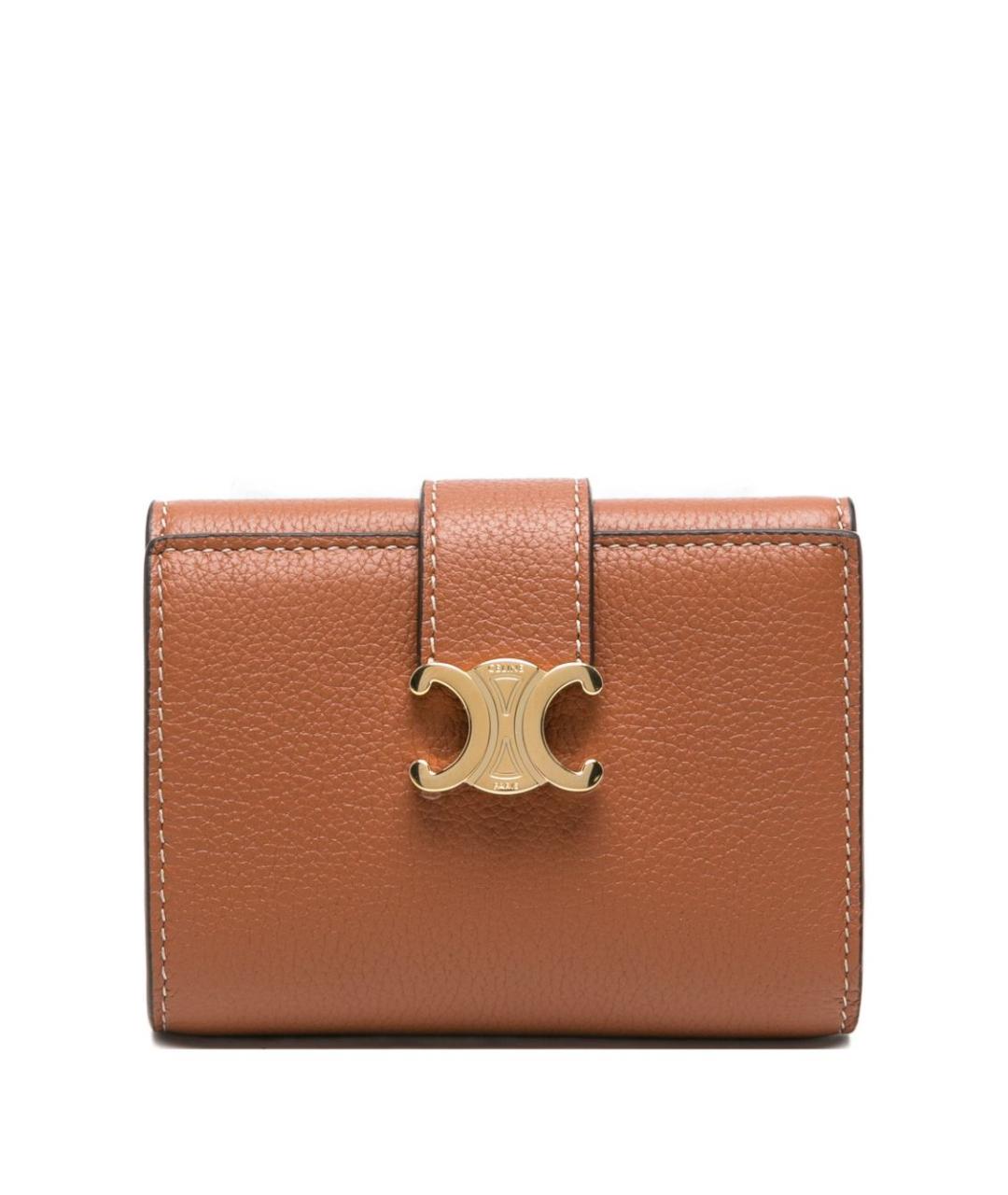 CELINE Коричневый кожаный кошелек, фото 1