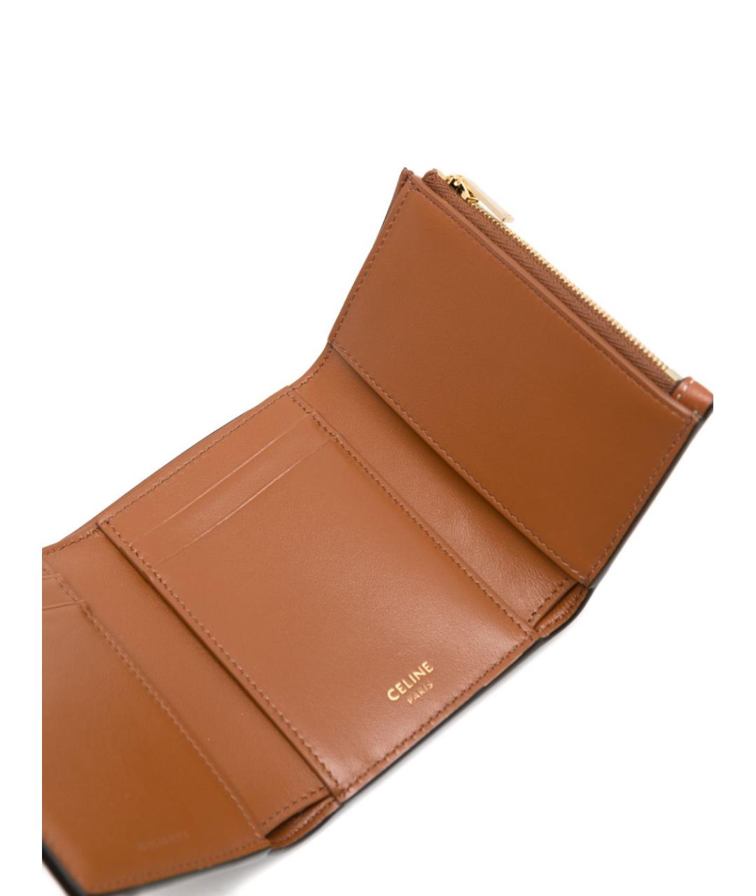 CELINE Коричневый кожаный кошелек, фото 3