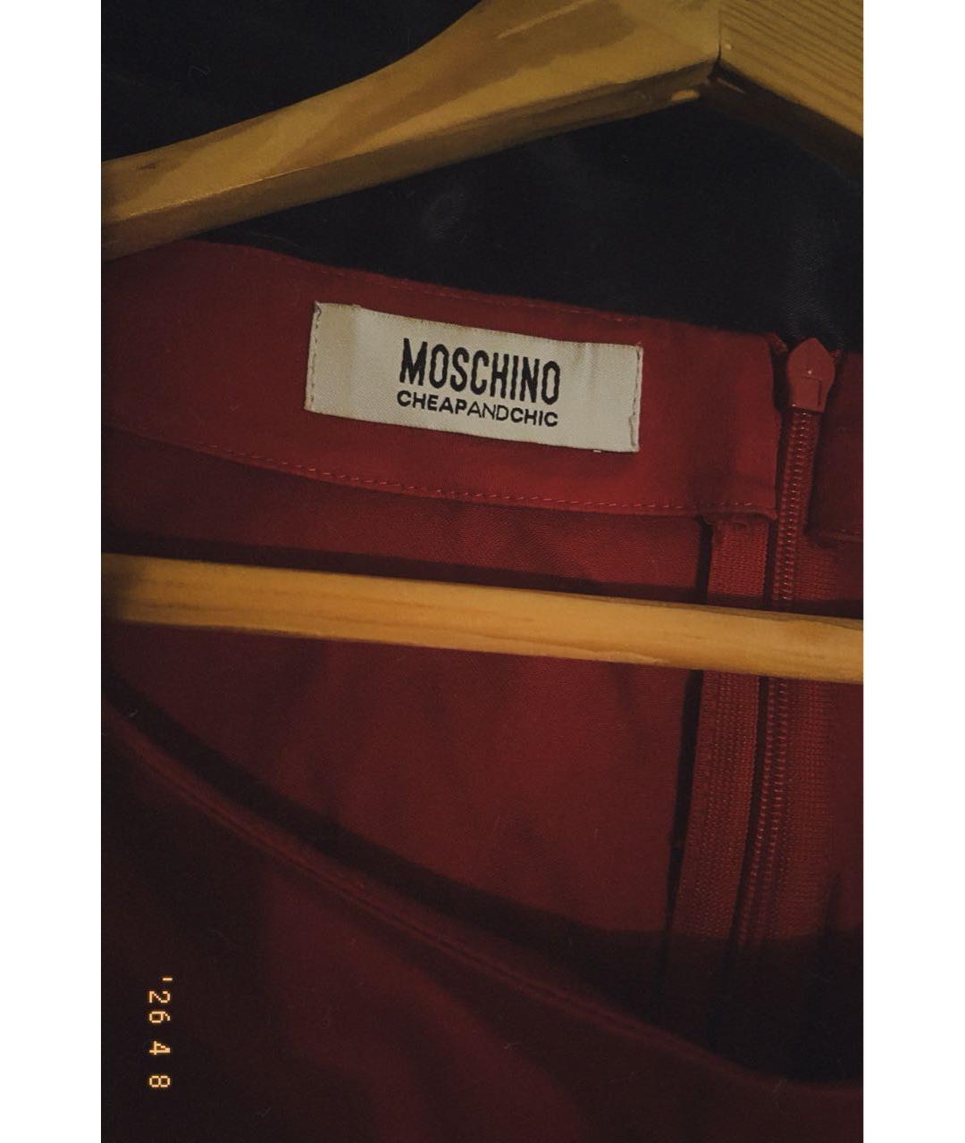 MOSCHINO Красное хлопковое повседневное платье, фото 3