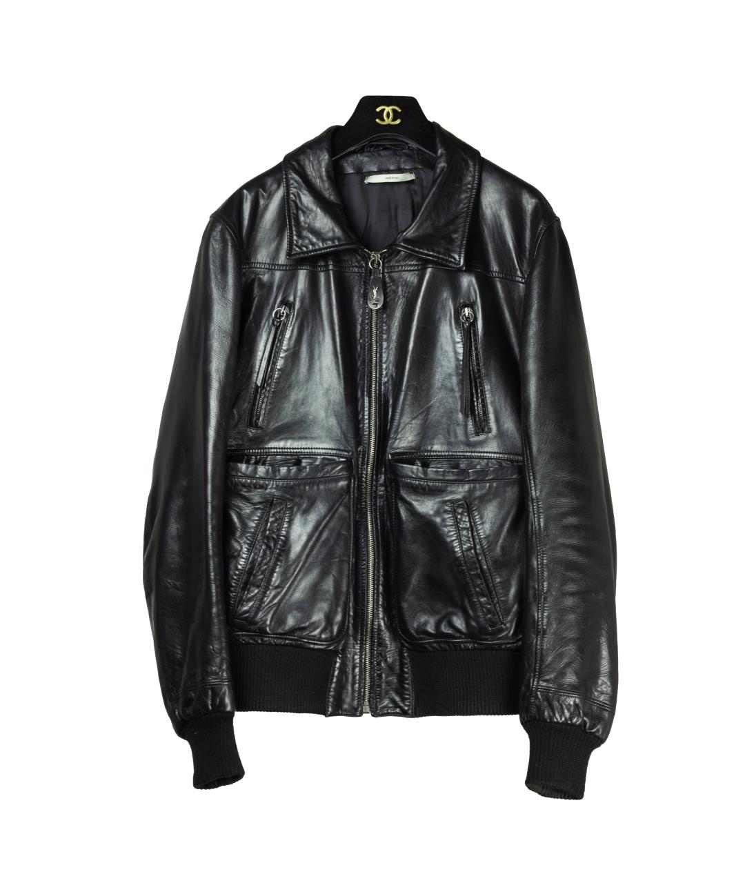 SAINT LAURENT Черная кожаная куртка, фото 5