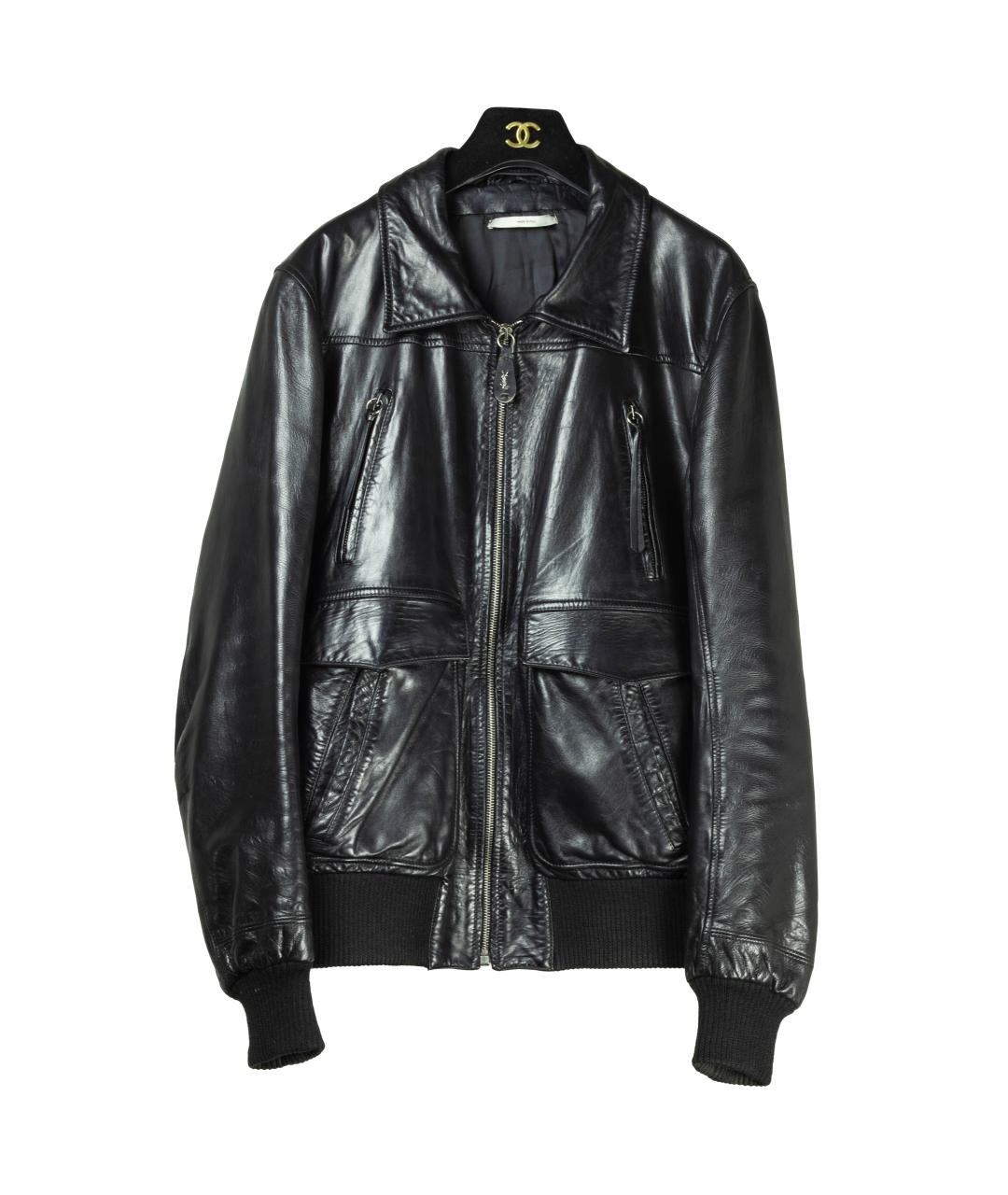 SAINT LAURENT Черная кожаная куртка, фото 4