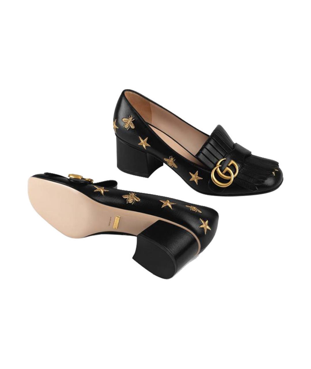 GUCCI Черные кожаные туфли, фото 3