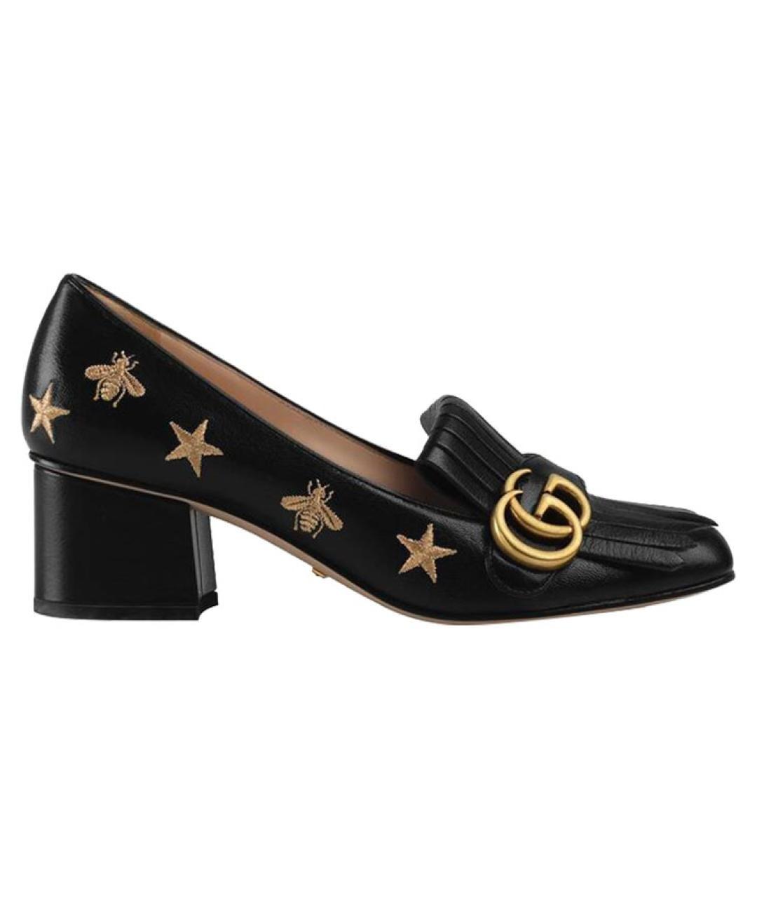 GUCCI Черные кожаные туфли, фото 1