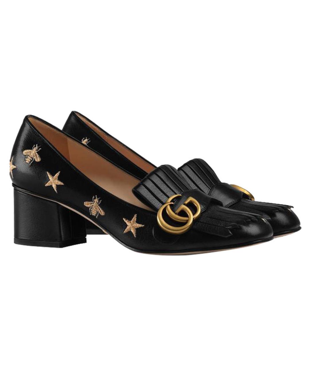 GUCCI Черные кожаные туфли, фото 2