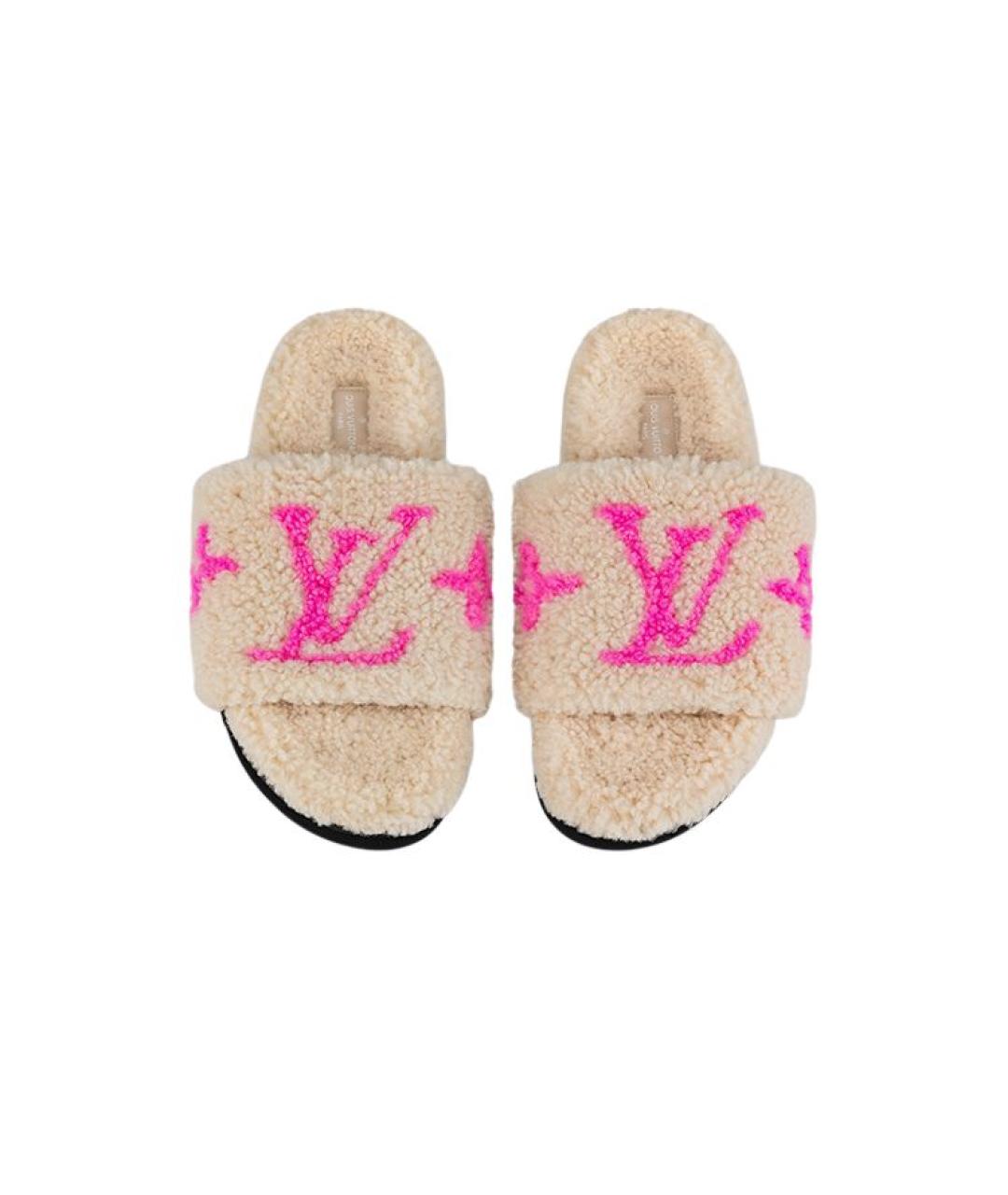 LOUIS VUITTON Бежевые шлепанцы, фото 4