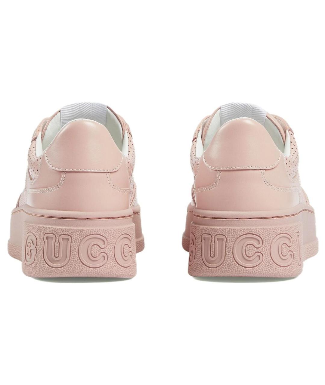 GUCCI Розовые кожаные кроссовки, фото 4