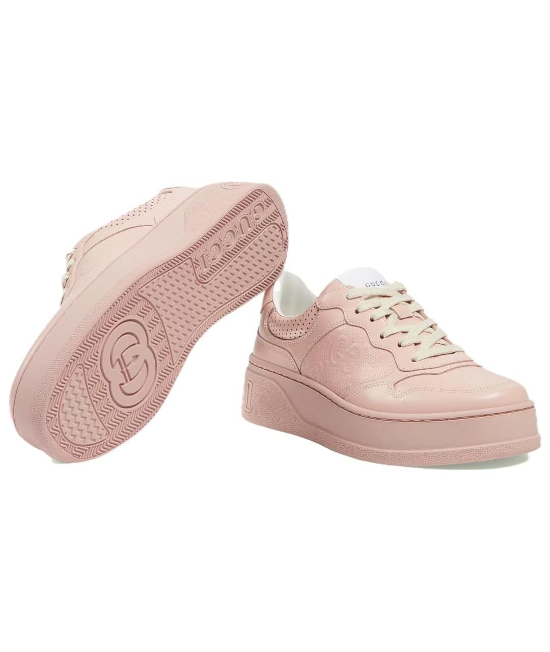 GUCCI Розовые кожаные кроссовки, фото 5