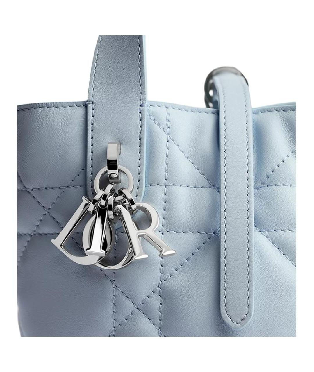 CHRISTIAN DIOR Голубая кожаная сумка через плечо, фото 4