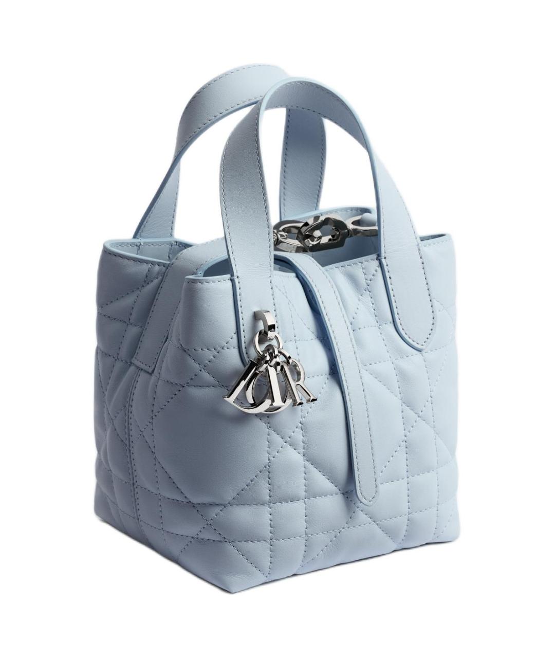 CHRISTIAN DIOR Голубая кожаная сумка через плечо, фото 2