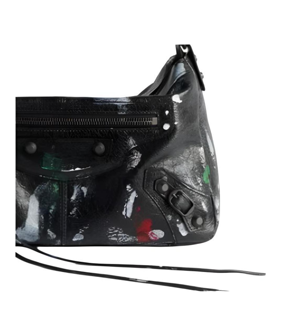 BALENCIAGA Черная кожаная сумка с короткими ручками, фото 4