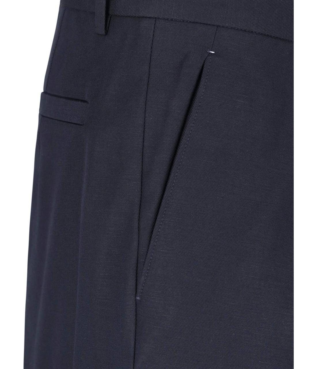 ZEGNA Синие хлопковые повседневные брюки, фото 4