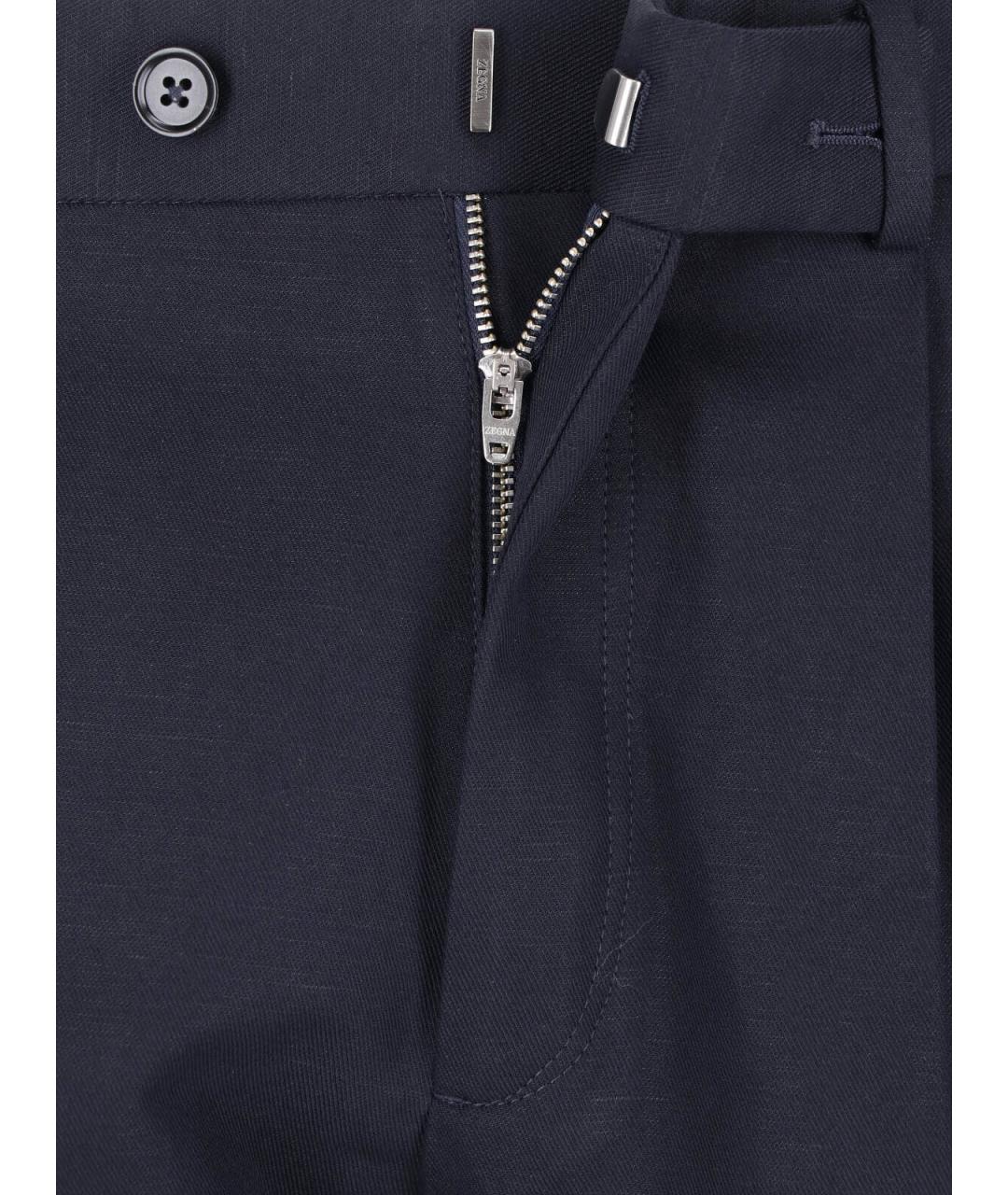 ZEGNA Синие хлопковые повседневные брюки, фото 5