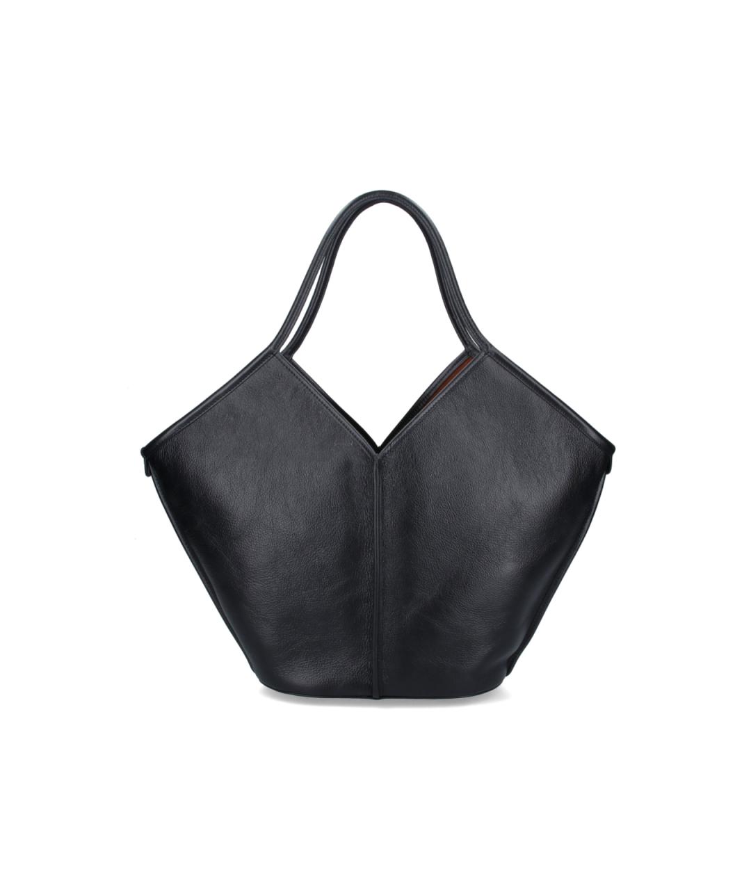 HEREU Черная кожаная сумка тоут, фото 1