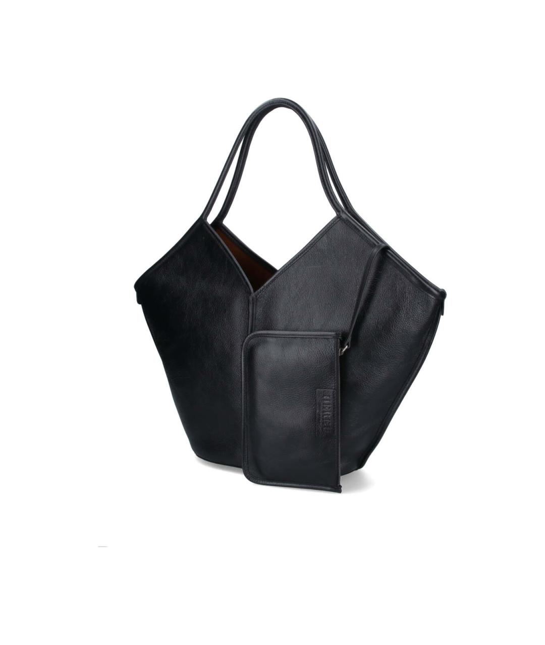 HEREU Черная кожаная сумка тоут, фото 2