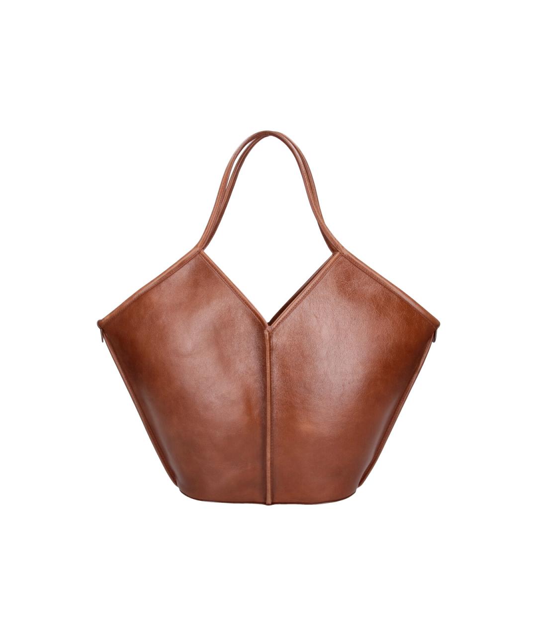 HEREU Коричневая кожаная сумка тоут, фото 1